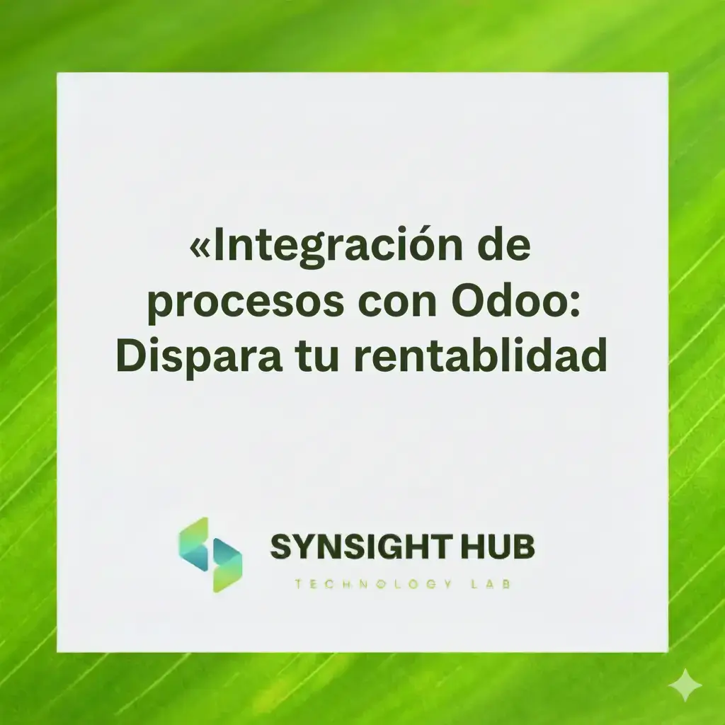 Representación visual de la integración de procesos empresariales con Odoo, mostrando optimización y rentabilidad.