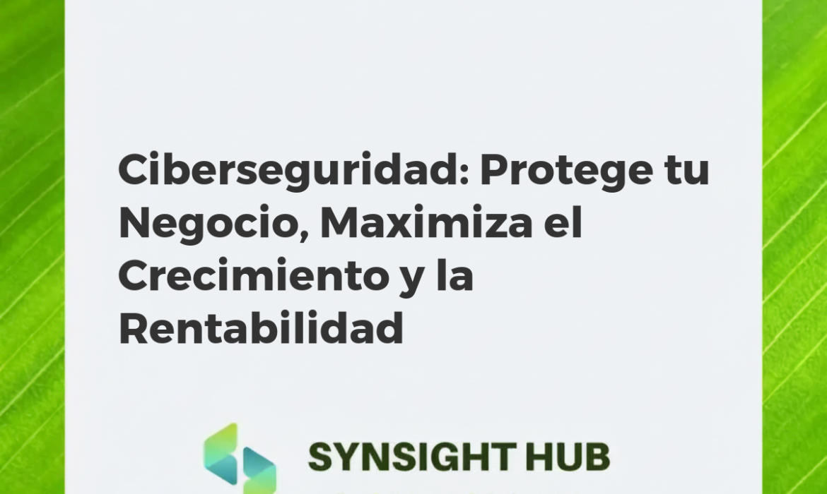 Escudo digital futurista protegiendo un edificio corporativo con flujos de datos seguros, simbolizando ciberseguridad y crecimiento empresarial.