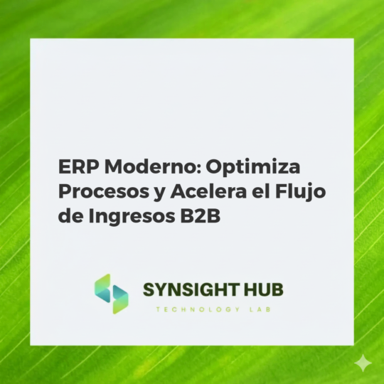 Representación digital de un ERP moderno integrando operaciones, finanzas y cadena de suministro para optimizar procesos y generar ingresos.