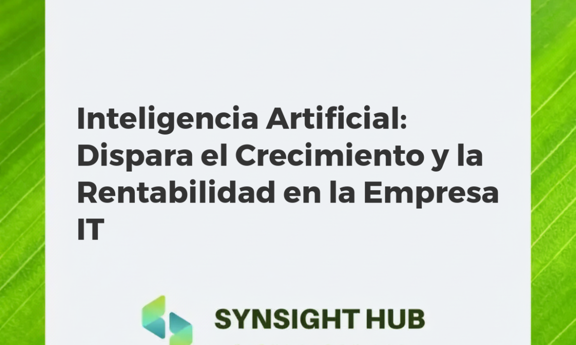 Gráfico abstracto de crecimiento empresarial con elementos de IA y tecnología, representando eficiencia y avance en IT