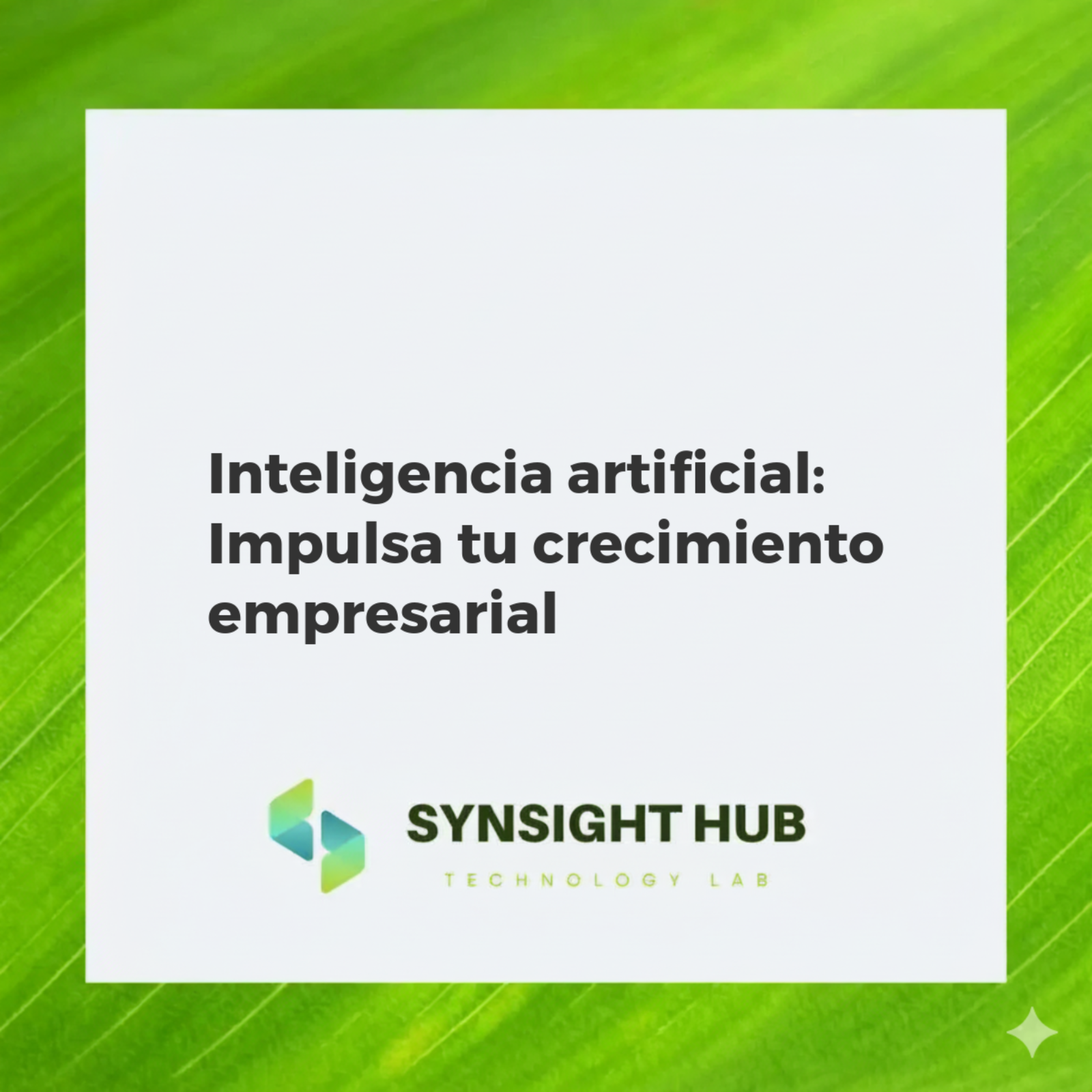 Inteligencia artificial impulsando el crecimiento empresarial, con datos conectados y gráficos de expansión.