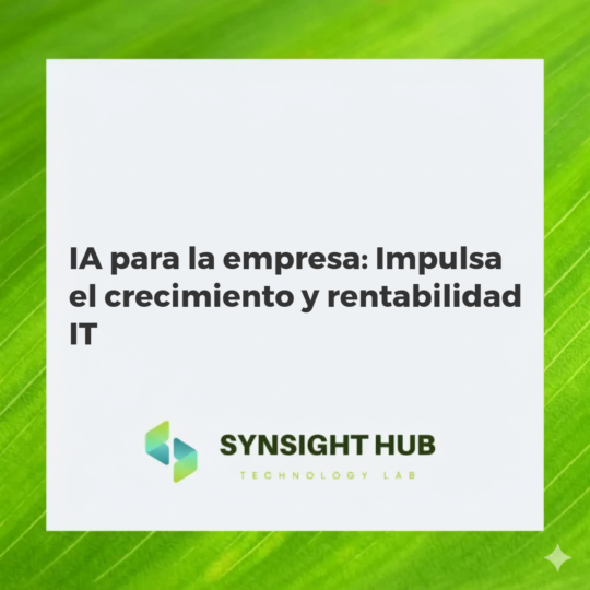 Representación visual de la IA integrada en la infraestructura IT de una empresa, mostrando crecimiento, eficiencia y datos inteligentes.
