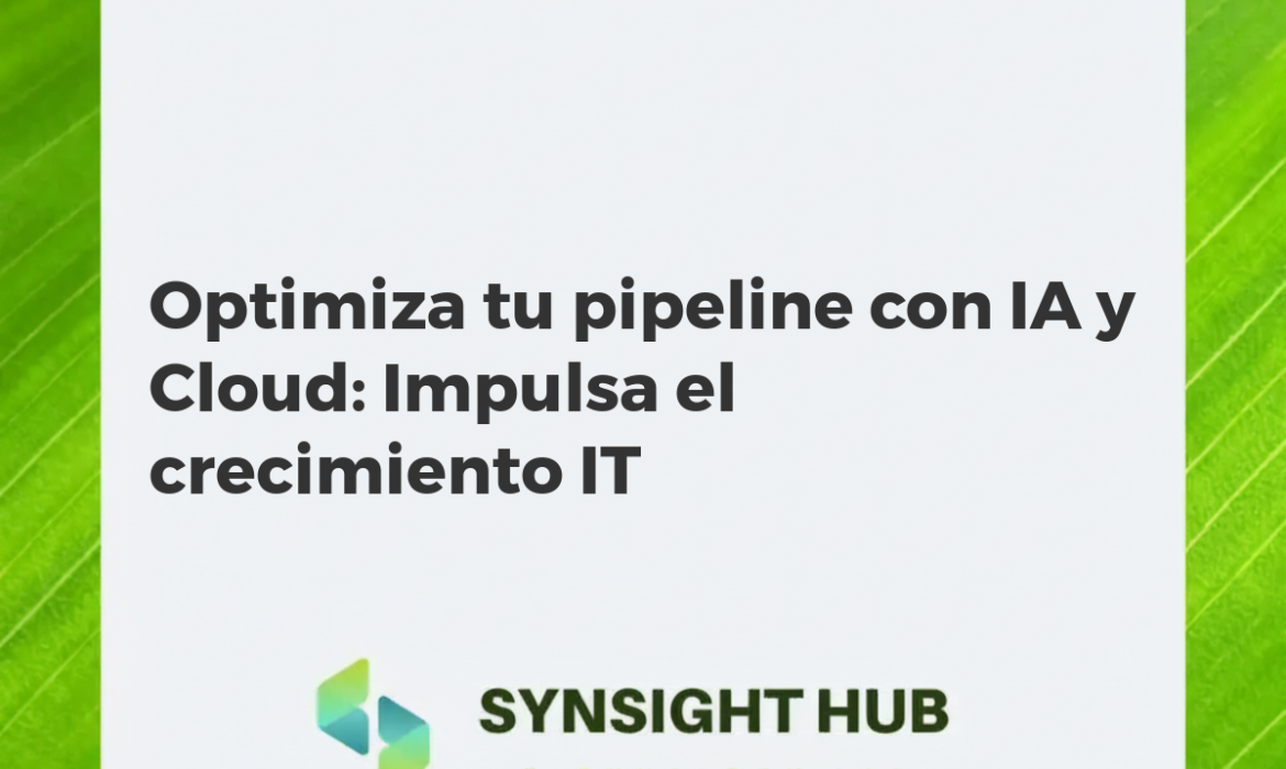 Pipeline digital optimizado con IA y la nube, mostrando flujo de datos, redes neuronales y crecimiento tecnológico en B2B.