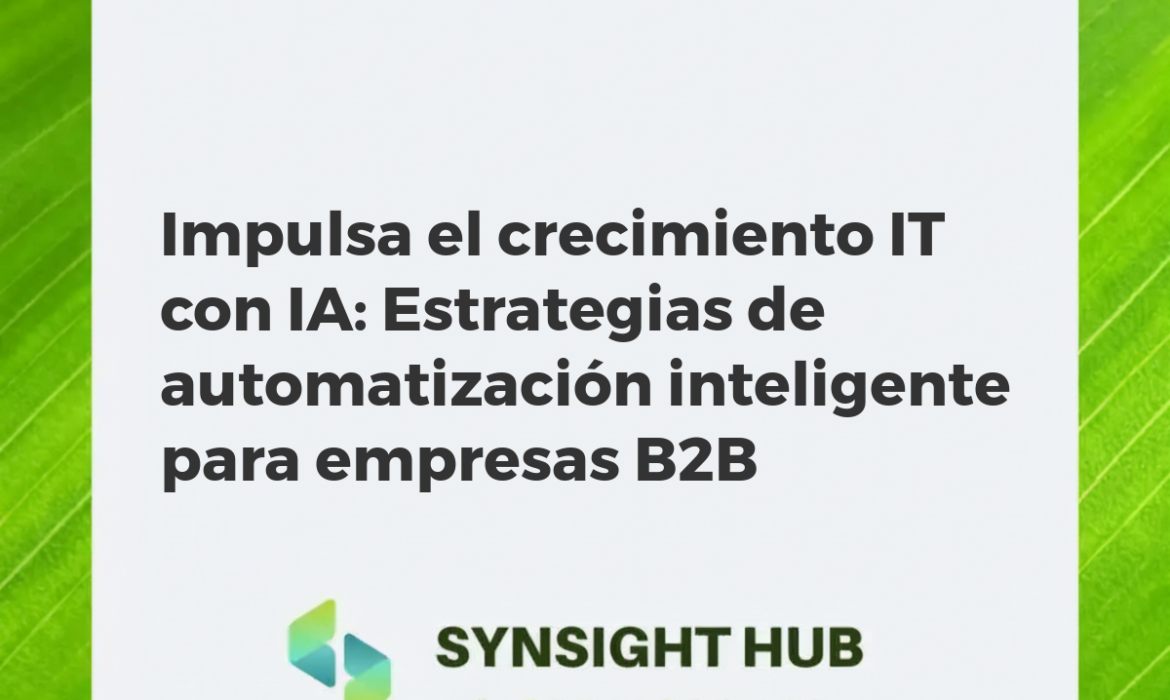 Representación abstracta de IA y automatización impulsando el crecimiento y la eficiencia en un entorno IT B2B