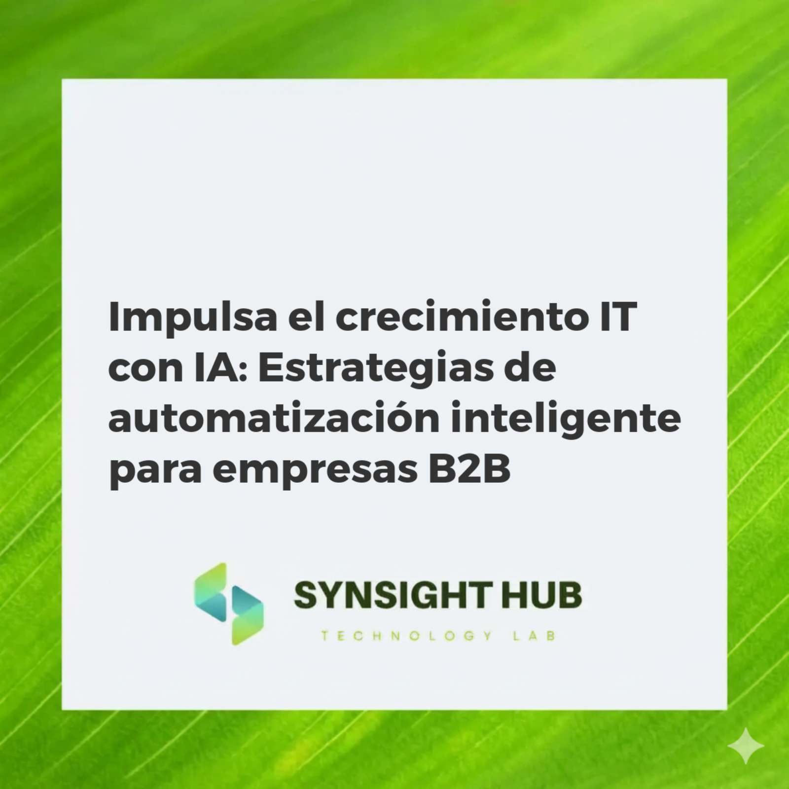 Representación abstracta de IA y automatización impulsando el crecimiento y la eficiencia en un entorno IT B2B
