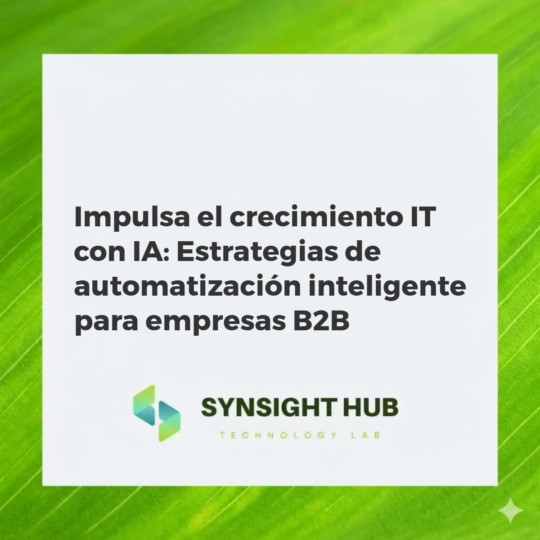 Representación abstracta de IA y automatización impulsando el crecimiento y la eficiencia en un entorno IT B2B