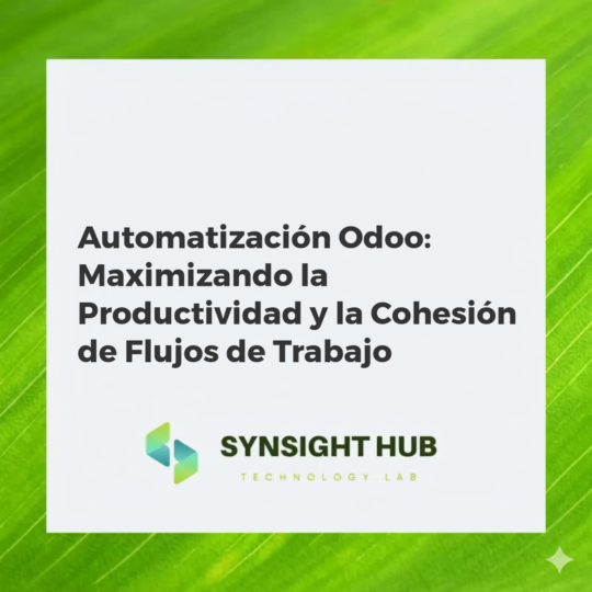 Diagrama técnico que muestra la interconexión de módulos Odoo para la automatización y cohesión empresarial